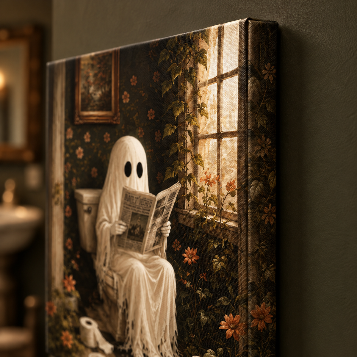 The Daily Boo Ghost (Single Panel) Halloween Canvas Wall Art