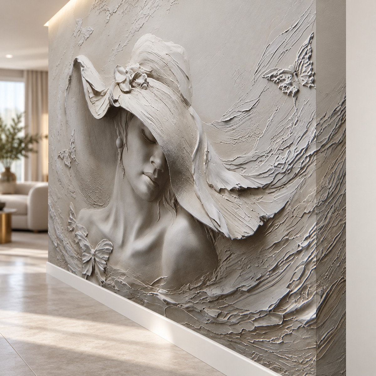 Whispers of Grace Sculptural-Effect Wall Mural