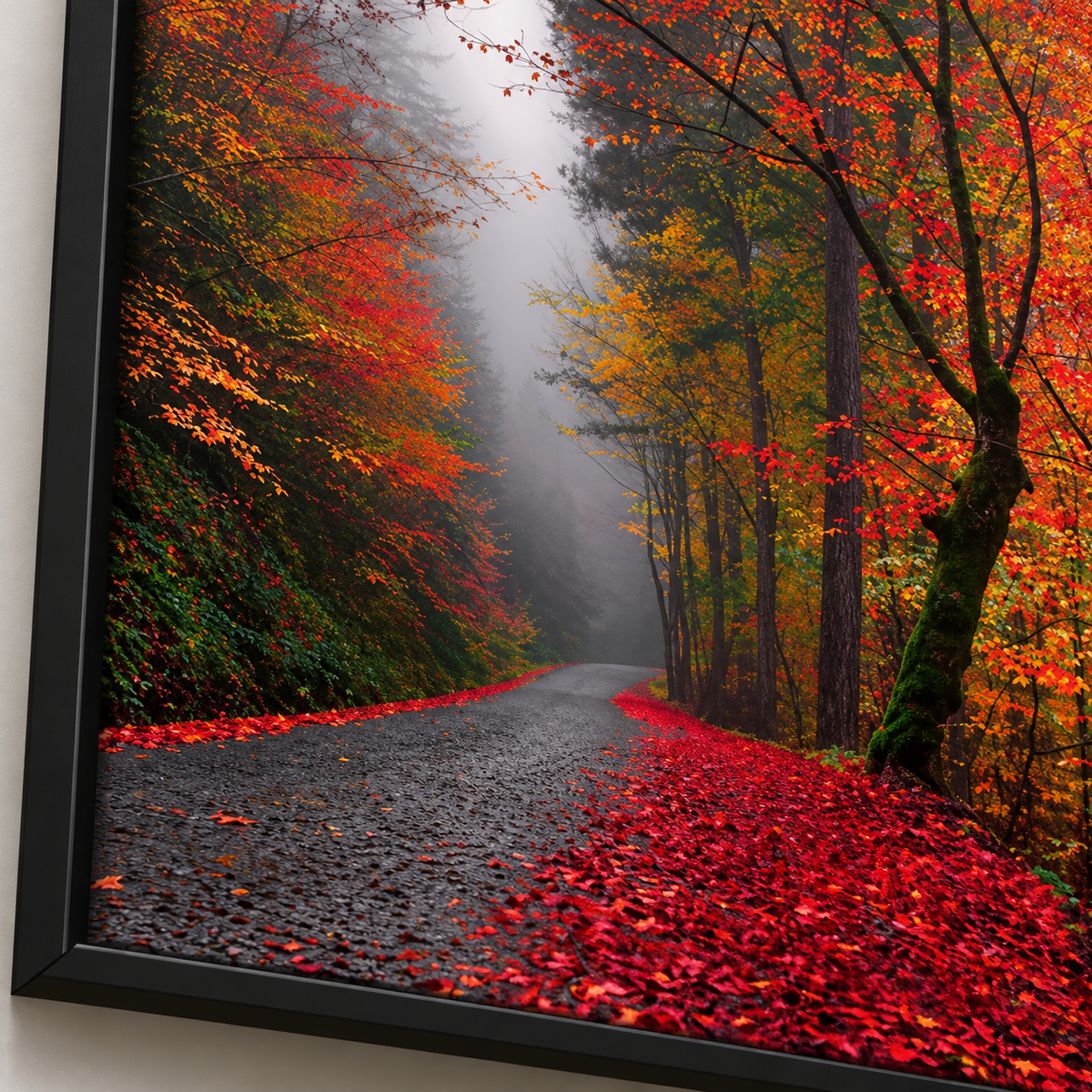 Autumn Forest Path Framed Art Poster