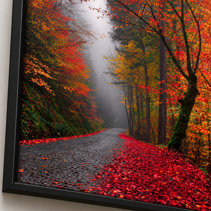 Autumn Forest Path Framed Art Poster